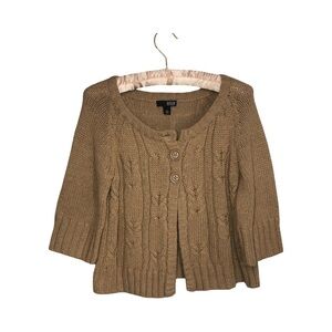 .a.n.a. Cropped Cable Knit Cardigan Sweater